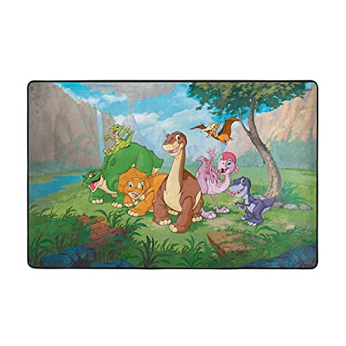 Cartoon The Land Before Time Carpet Fancy Area Rugs Throw Rugs Bedroom Rugs Floor Rugs Skin-Friendly Living Room Carpets Indoor Area Rug for Boys Girls Baby Bedroom Birthday Gifts 60×39in