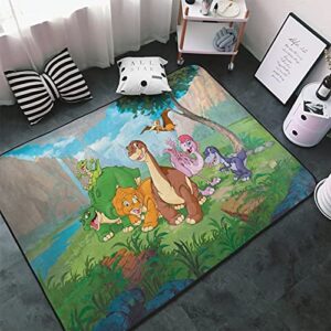 Cartoon The Land Before Time Carpet Fancy Area Rugs Throw Rugs Bedroom Rugs Floor Rugs Skin-Friendly Living Room Carpets Indoor Area Rug for Boys Girls Baby Bedroom Birthday Gifts 60×39in