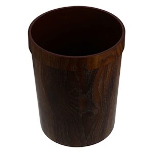nuobesty plastic trash can bin wastebasket wood grain garbage container for bathroom kitchen laundry room home office dorms rubbish box 27. 5x21. 2x21. 2 cm coffee