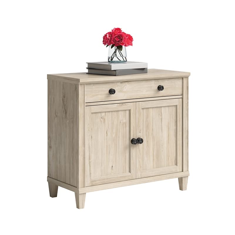 Sauder Hammond Chalk Oak Library Cabinet with Doors, Chalk Oak Finish