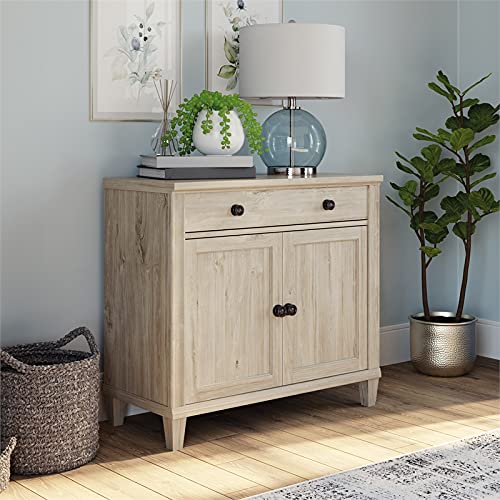 Sauder Hammond Chalk Oak Library Cabinet with Doors, Chalk Oak Finish