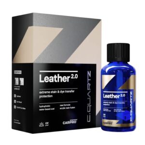 CARPRO CQUARTZ Leather 2.0 - Kit - Hydrophobic & Oil Phobic, Safe on All Car Leather, Resistance to UV, Denim Dye Coloring, Abrasion and Stains (30ml Kit)