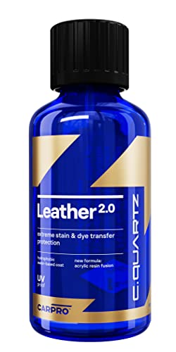 CARPRO CQUARTZ Leather 2.0 - Kit - Hydrophobic & Oil Phobic, Safe on All Car Leather, Resistance to UV, Denim Dye Coloring, Abrasion and Stains (30ml Kit)