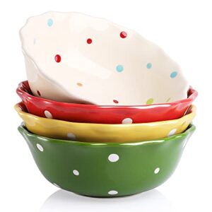 avla 4 pack porcelain dessert bowls, 16 oz ceramic ice cream bowls for kitchen, serving bowl for soup, cereal, salad, nuts, oatmeal, fruit, prep, side dishes, microwave and dishwasher safe
