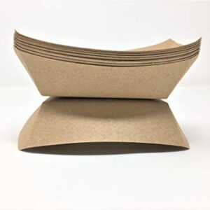 Mr Miracle Kraft Paper Food Tray. 1/4 - Pound Size. Pack of 100. Dim 4.25 x 3 Inches. Disposable and Recyclable. Made in USA