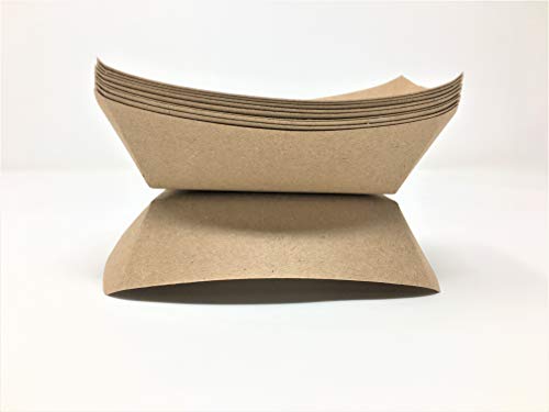 Mr Miracle Kraft Paper Food Tray. 1/4 - Pound Size. Pack of 100. Dim 4.25 x 3 Inches. Disposable and Recyclable. Made in USA