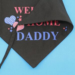 EechicSpace Welcome Home Daddy Decorations Dog Bandana Black Scarf Military Army Soldier Marine Navy Air Force Gift for Small Pets