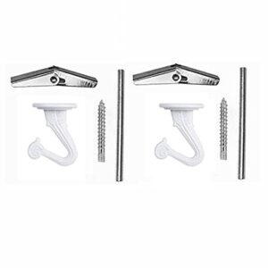 gdqlcnxb swag ceiling hooks - heavy duty swag hook with hardware for hanging plants ceiling installation cavity wall fixing 2 sets white