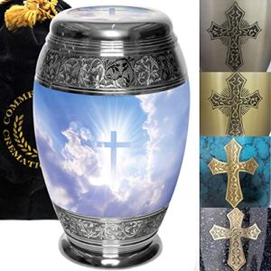 heavenly cross cremation urns for adult ashes large xl or small keepsake urns for human ashes adult female & urns for ashes adult male for home or burial