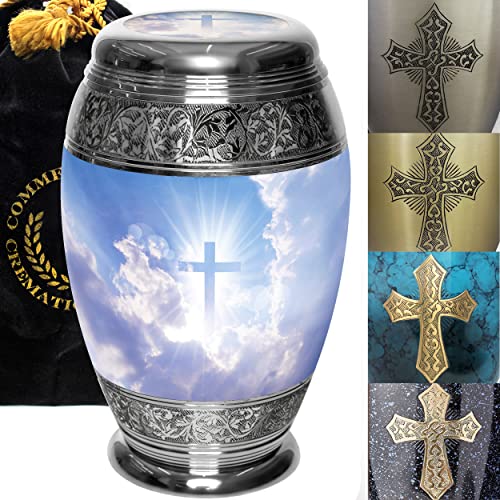 Heavenly Cross Cremation Urns for Adult Ashes Large XL or Small Keepsake Urns for Human Ashes Adult Female & Urns for Ashes Adult Male for Home or Burial