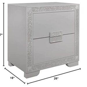 Global Furniture USA Chalice Nightstand, Silver