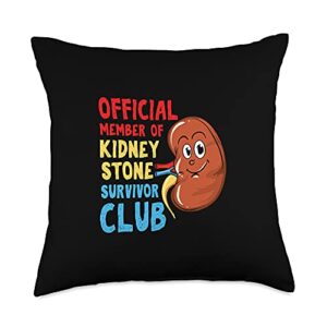successful kidney stone removal funny kidney stone survivor design throw pillow, 18x18, multicolor