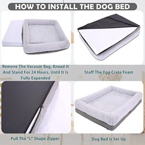 Orthopedic Dog Bed for Large Dogs and Medium Dogs, Dog Sofa Bed with Waterproof Liner pad and Removable Washable Cover, Dog Mat for Crates and Couch，Puppy Bed, Pet Bed