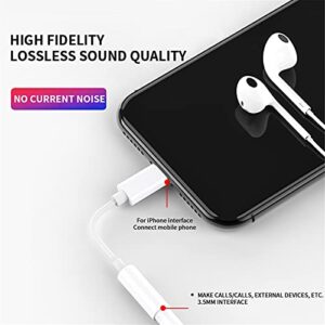 3 Pack Lightning to 3.5mm Headphone Jack Adapter MFi Certified, Connector Aux Audio Adapter iphone Adapter White Support for iPhone 7/7P/8/8P/X/XS/11/11 PM/12/12PM/13/13PM Compatible iOS 10.3 or Later