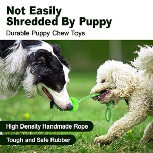 SQBG Puppy Toys 5 Pack for Energetic Puppy,Durable Puppy Chew Toys High Density Rubber and Rope Combined,Puppy Teething Toys Multiple Fun Play for Release Excess Energy