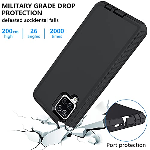 Hensinple Case for Samsung Galaxy A42 5G, Case for Samsung Galaxy A42 5G Heavy Duty Defender Shockproof Dustproof Rugged Protective Bumper Cover for Samsung A42 5G Black (Without Screen Protector)