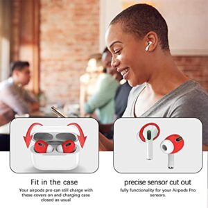 TOLUOHU 2021 New Upgraded 5 Pairs Airpods Pro Ear Tips Cover, Soft Silicone Ear Tips Accessories[Fit in The Charging Case] for Apple AirPods Pro 2019, Anti Slip/Dust/Dirt(Black/Red/White/Orange/Green)