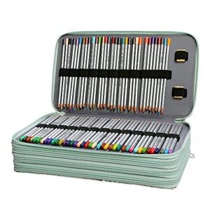 Lbxgap Portable Colored Pencil Case Organizer 103 Larger Individual Slots Holds 300 Pcs Pencils with Printing Pattern for Prismacolor Watercolor Pencils, Crayola Colored Pencils, Marco Pencils