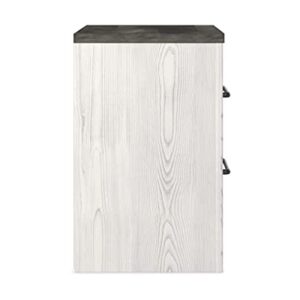 Signature Design by Ashley Gerridan Coastal Two Drawer Nightstand, White/Gray