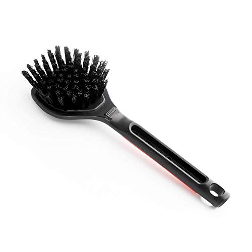 SGCB Tire Brush - Premium Auto Detailing Car Wash Brush for Cleaning Tire, Ergonomic Grip with Long Handle, Durable Use with PBT Bristle Tire Brush for Car Truck SUV & Motorcycle Tire Cleaning