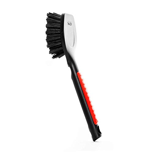 SGCB Tire Brush - Premium Auto Detailing Car Wash Brush for Cleaning Tire, Ergonomic Grip with Long Handle, Durable Use with PBT Bristle Tire Brush for Car Truck SUV & Motorcycle Tire Cleaning