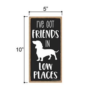 Honey Dew Gifts, I’ve Got Friends In Low Places, 5 inches by 10 inches, Dachshund Lover Gift Ideas, Dachshund Signs Home Office Decor, Wiener Dog Signs, Dotson Gifts, Dachshund Accessories