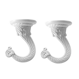 GDQLCNXB 2 Sets 55mm/2.17" Ceiling Metal Ceiling Hooks, Heavy Duty Swag Ceiling Hooks with Hardware for Hanging Plants/Chandeliers/Wind Chimes/Ornament (White)