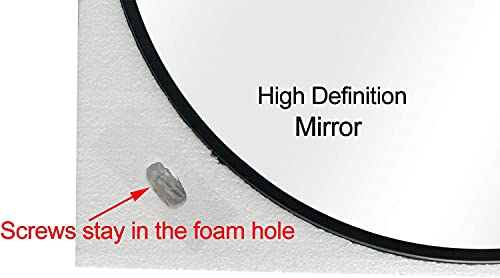 HofferRuffer Round Mirror, Circle Hanging Mirror, Metal Frame Wall Mounted Mirror for Home Bedroom, Bathroom, Washroom, Living Room, Entryways (Black, 27.6)