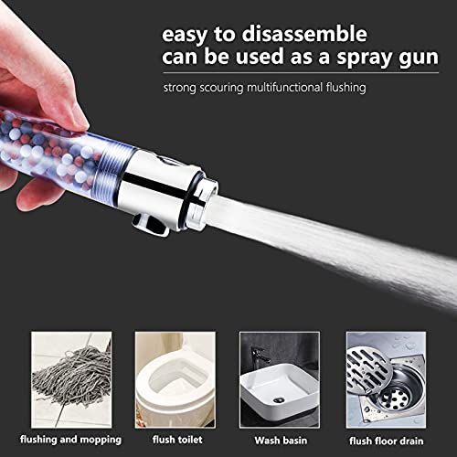 Shower Head,REHAVE Jetting Filter Shower Sprayer,High Pressure 3 Mode,Handheld Spray Showerheads for Dry Skin Hair,Handheld Filter Supercharged Large Rainfall,Purifying Filtration Mineral Stone Beads