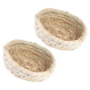 balacoo 2pcs handwoven pigeon birds nest natural straw woven incubation bed courtship breeding house for pigeon budgie parakeet cockatiel