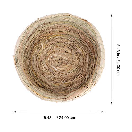 balacoo 2pcs Handwoven Pigeon Birds Nest Natural Straw Woven Incubation Bed Courtship Breeding House for Pigeon Budgie Parakeet Cockatiel