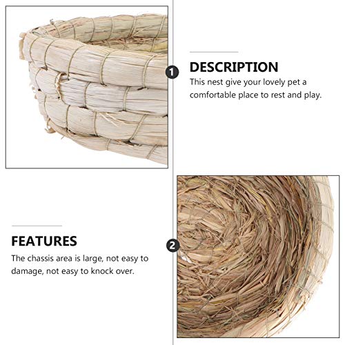 balacoo 2pcs Handwoven Pigeon Birds Nest Natural Straw Woven Incubation Bed Courtship Breeding House for Pigeon Budgie Parakeet Cockatiel