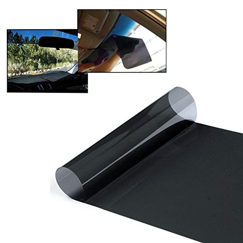 GreceYou Self Adhesive 5% Solar Film for Car WindscreenTinted in Black Clear Solar Film Anti-UV Sun Shade, DIY Car Front Windshield Protect Shade Sticker, 20cmx150cm