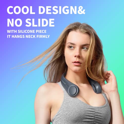 Portable Neck Fan with Unique 3 Motors, Personal Hands Free Wearable Fans with 4000 mAh, Rechargeable Air Conditioner Cool USB Fans, 3 Speeds, Quiet Battery Operated Bladeless Fan, Elegant, for Travel