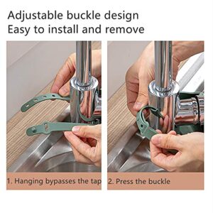 Kitchen Sink Caddy Sponge Holder, Double-deck Plastic Soap Holder Hanging Ajustable Strap Faucet Caddy with Drain Holes for Drying and Organizer