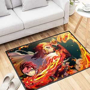 anime rug popular anime area rugs slip stain resistant soft carpet for boys girls gaming desk home decor non-slip doormats (16x24 inches)