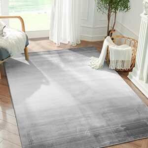 jinchan area rug 4x6 modern abstract rug grey accent rug indoor kitchen rug striped ombre print mat low pile rug soft carpet contemporary floor cover for living room bedroom dining room