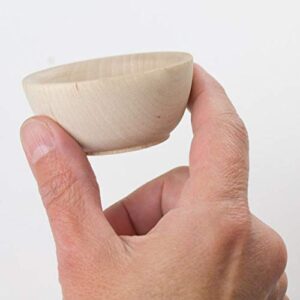 Chica and Jo Set of 10 Small Unfinished Wooden Bowls - Pinch Bowls, Condiment Cups, Salt Cellars (10)