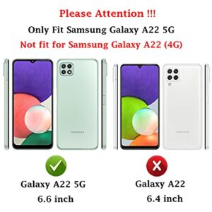 M MAIKEZI Samsung A22 5G case,Galaxy A22 5G case,with HD Screen Protector, Soft TPU Slim Fashion Non-Slip Protective Phone Case Cover for Samsung Galaxy A22 5G (Black Brushed TPU)