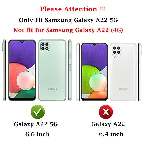 M MAIKEZI Samsung A22 5G case,Galaxy A22 5G case,with HD Screen Protector, Soft TPU Slim Fashion Non-Slip Protective Phone Case Cover for Samsung Galaxy A22 5G (Black Brushed TPU)