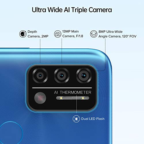 UMIDIGI A9 Cell Phone, 64GB Fully Unlocked Smartphone, 5150mAh Battery Android Phone with 6.53" HD+ Full Screen and 13MP AI Triple Camera.
