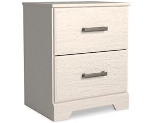 signature design by ashley stelsie contemporary two drawer nightstand, white