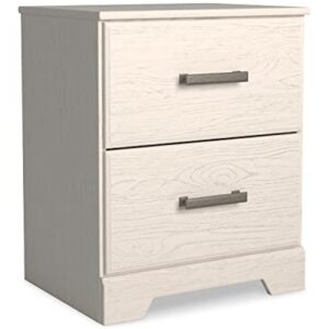 Signature Design by Ashley Stelsie Contemporary Two Drawer Nightstand, White