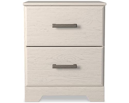 Signature Design by Ashley Stelsie Contemporary Two Drawer Nightstand, White