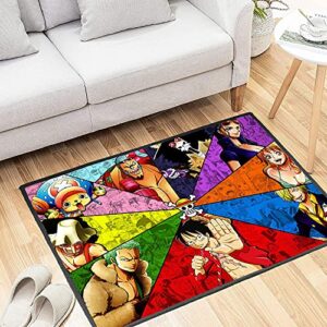 anime rug popular anime area rugs slip stain resistant soft carpet for boys girls gaming desk home decor non-slip doormats (16x24 inches)