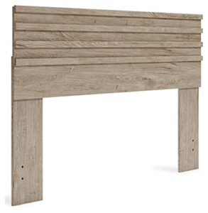 signature design by ashley oliah contemporary queen panel headboard, natural wood grain