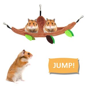 LZYMSZ 7PCS Hamster Hanging Warm Bed, Rat Hanging Bed House Forest Pattern Cage Toy Small Animals Cage Nest Accessories, Hamster Hammock Tunnel Swing Set for Parrot Ferret Squirrel Hamster Playing