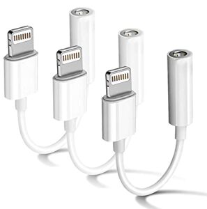 apple mfi certified 3 pack headphone adapter for iphone connects lightning to 3.5mm dongle auxiliary audio splitter cable akavo adapter compatible with iphone 7 8 11 11 pro 12 12 pro x xr xs xs max
