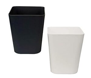 xiaoxg 6 liter / 1.6 gallon small trash can wastebasket for kitchen office bathroom(white and black)