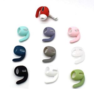 zotech 10 pairs airpods pro 1st & 2nd gen ear hooks secure anti slip covers (black, white, clear, purple, green, blue, pink, red, navy & grey)